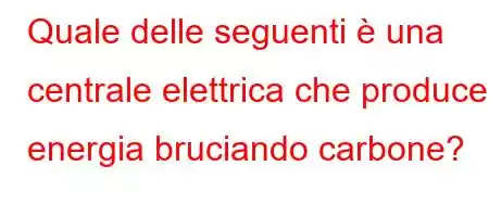 Quale delle seguenti è una centrale elettrica che produce energia bruciando carbone?