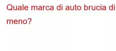 Quale marca di auto brucia di meno?