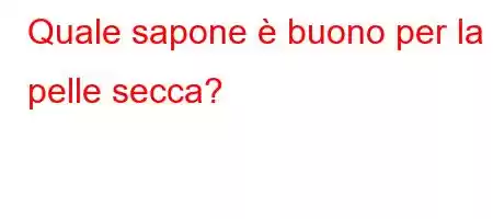 Quale sapone è buono per la pelle secca?