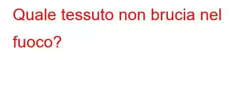 Quale tessuto non brucia nel fuoco?