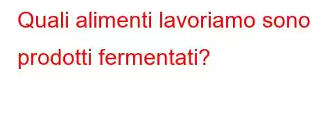 Quali alimenti lavoriamo sono prodotti fermentati?