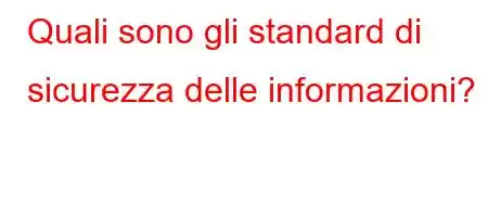 Quali sono gli standard di sicurezza delle informazioni?