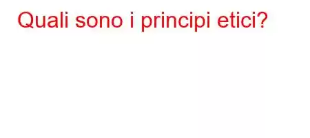 Quali sono i principi etici?