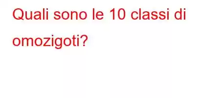 Quali sono le 10 classi di omozigoti?