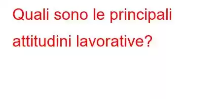 Quali sono le principali attitudini lavorative?