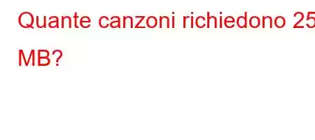 Quante canzoni richiedono 256 MB