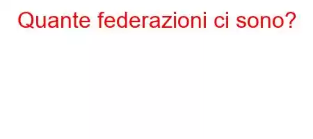 Quante federazioni ci sono