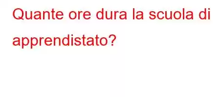 Quante ore dura la scuola di apprendistato?