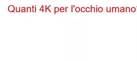 Quanti 4K per l'occhio umano?