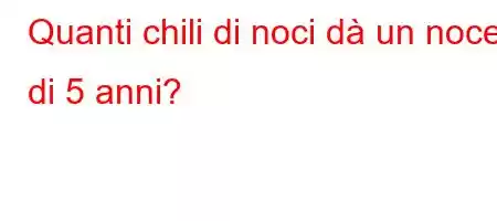 Quanti chili di noci dà un noce di 5 anni?