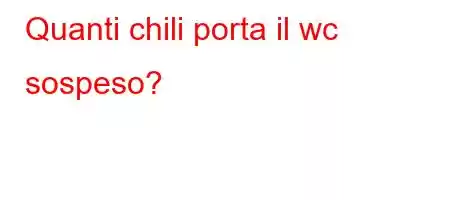 Quanti chili porta il wc sospeso