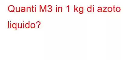 Quanti M3 in 1 kg di azoto liquido?