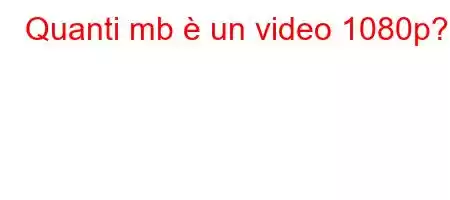 Quanti mb è un video 1080p?