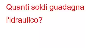 Quanti soldi guadagna l'idraulico?