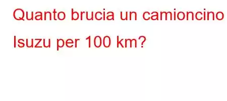 Quanto brucia un camioncino Isuzu per 100 km