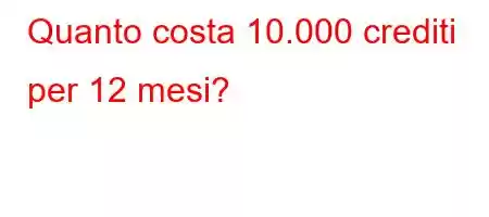 Quanto costa 10.000 crediti per 12 mesi?