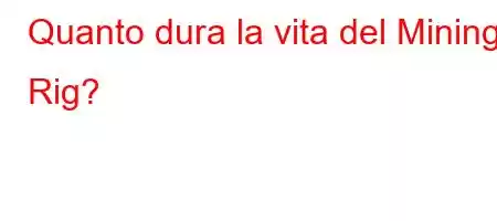 Quanto dura la vita del Mining Rig?