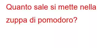 Quanto sale si mette nella zuppa di pomodoro