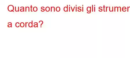 Quanto sono divisi gli strumenti a corda?