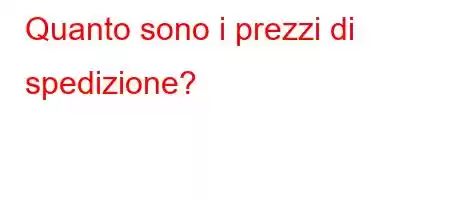 Quanto sono i prezzi di spedizione?