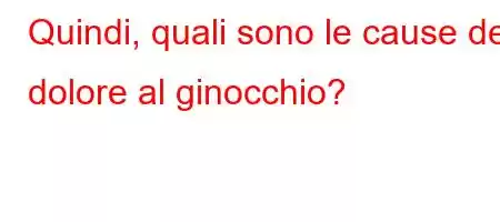 Quindi, quali sono le cause del dolore al ginocchio?