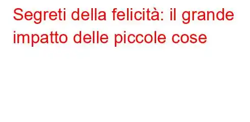 Segreti della felicità: il grande impatto delle piccole cose