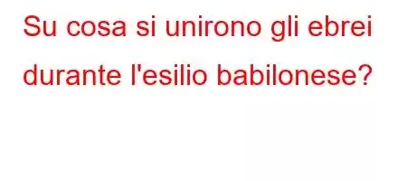 Su cosa si unirono gli ebrei durante l'esilio babilonese