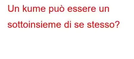 Un kume può essere un sottoinsieme di se stesso?