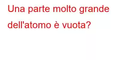 Una parte molto grande dell'atomo è vuota?