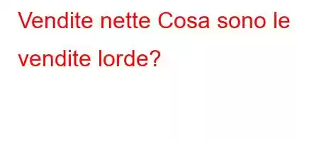 Vendite nette Cosa sono le vendite lorde?